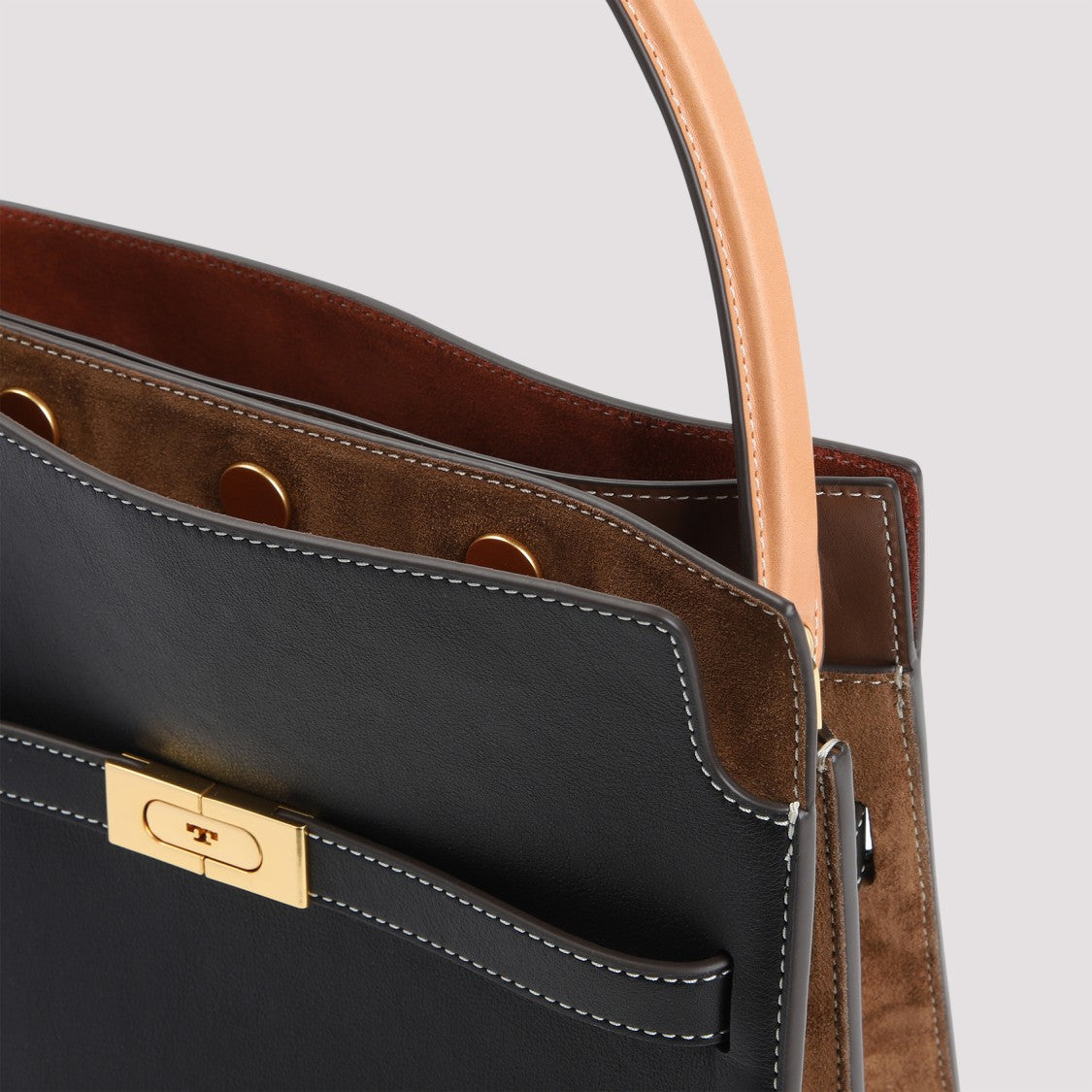 Tory Burch Lee Small Black Cow Leather Shoulder Bag