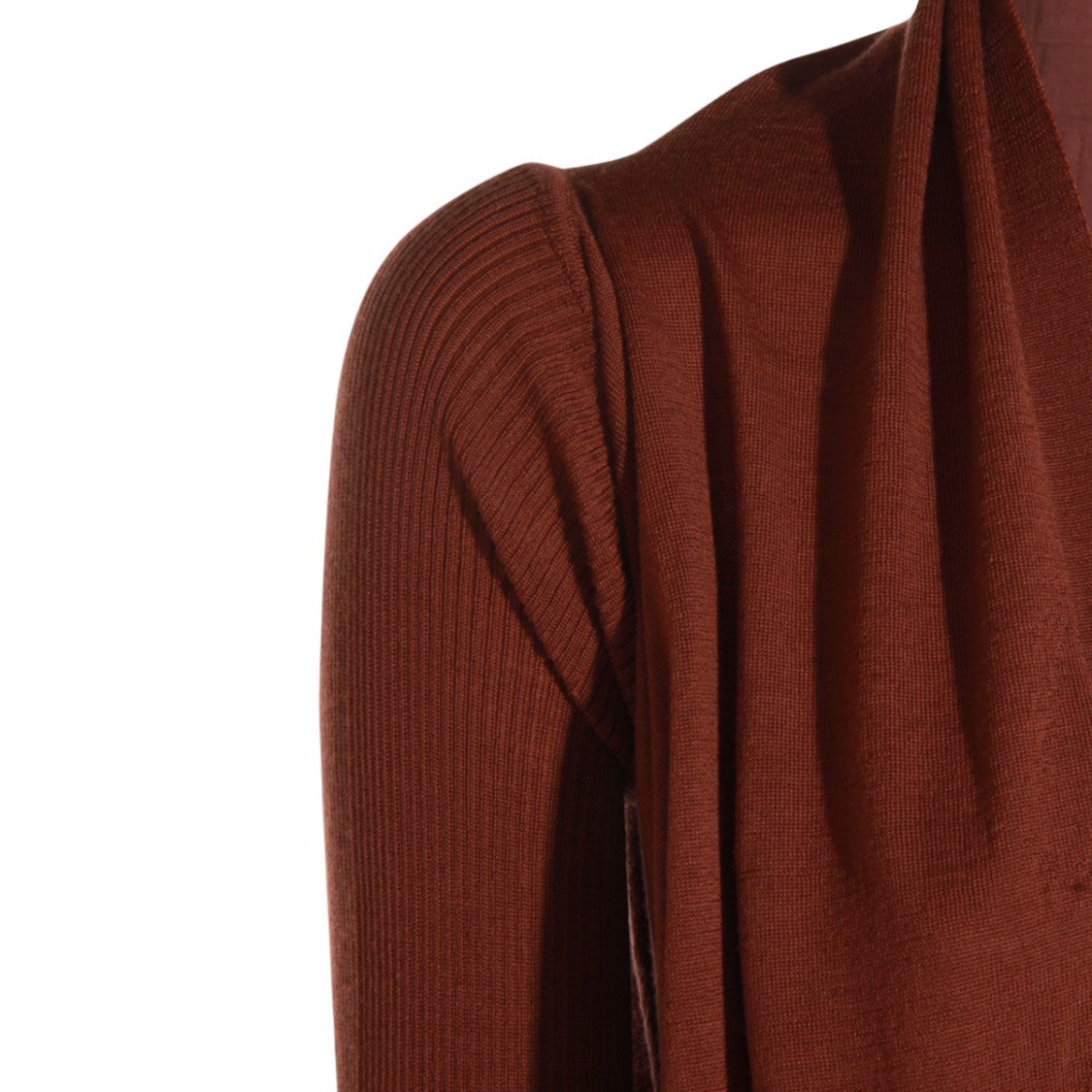 Rick Owens Draped Brown Sweater With Asymmetrical Hemlines