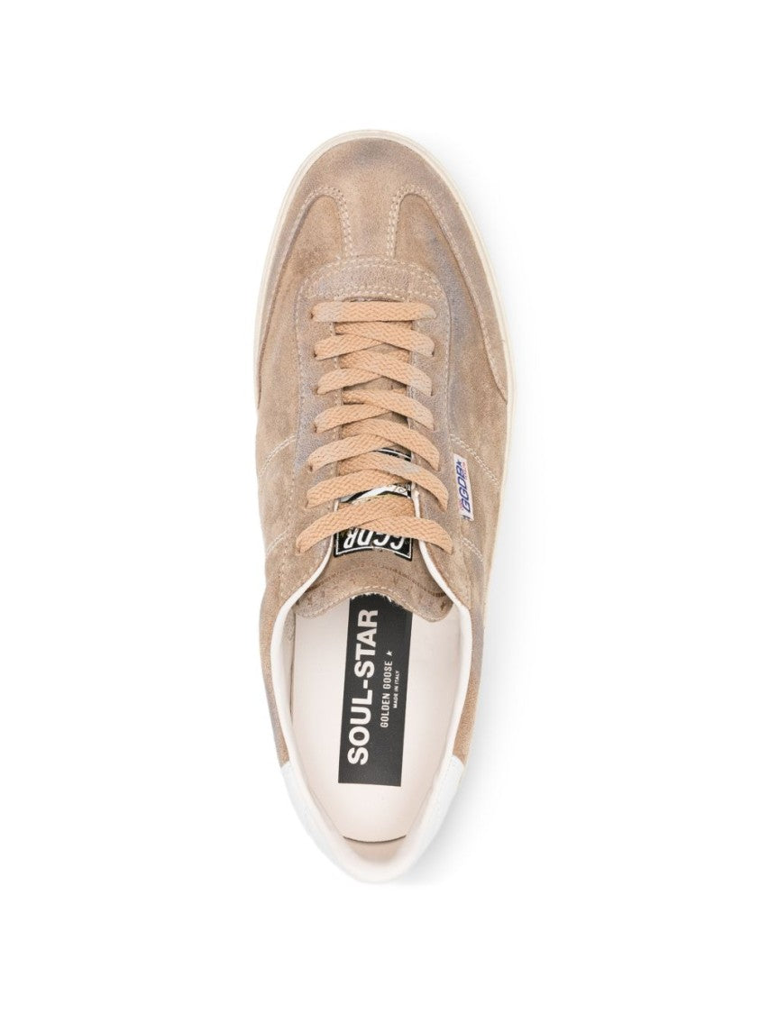 Golden Goose Taupe Soul-Star Sneakers Suede Sneakers