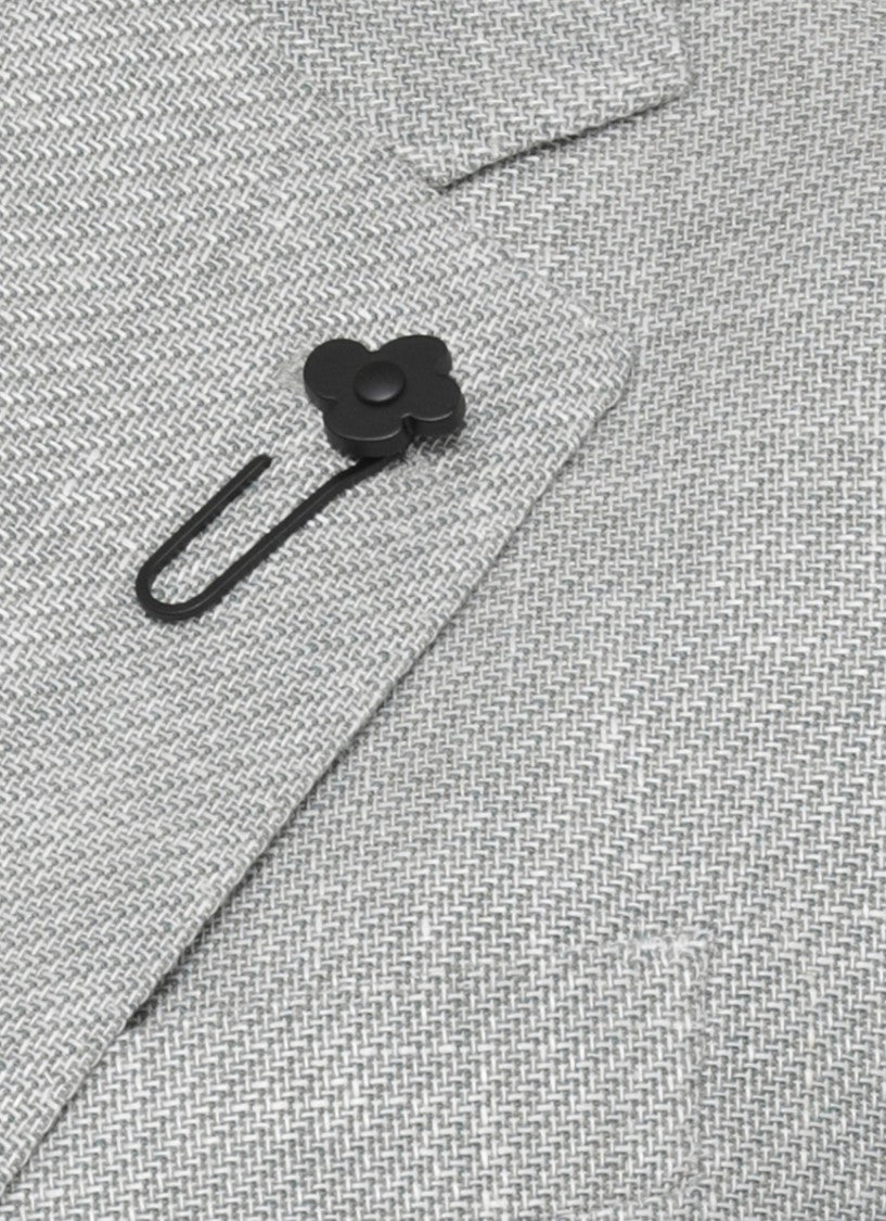 Lardini Grey Wool-Blend Pin Blazer