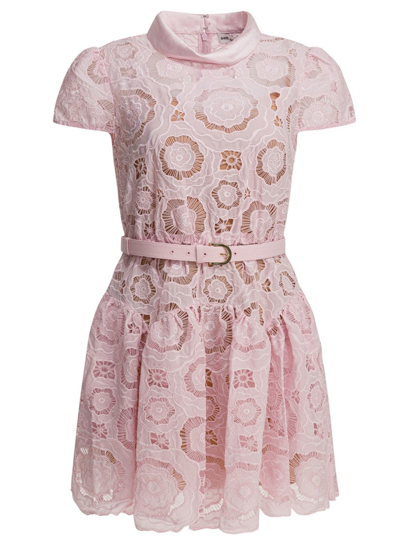 Self-Portrait Floral Lace Flared Dress