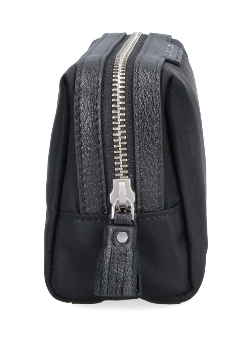 Anya Hindmarch Rectangular Black Bag With Silver Zipper Closure