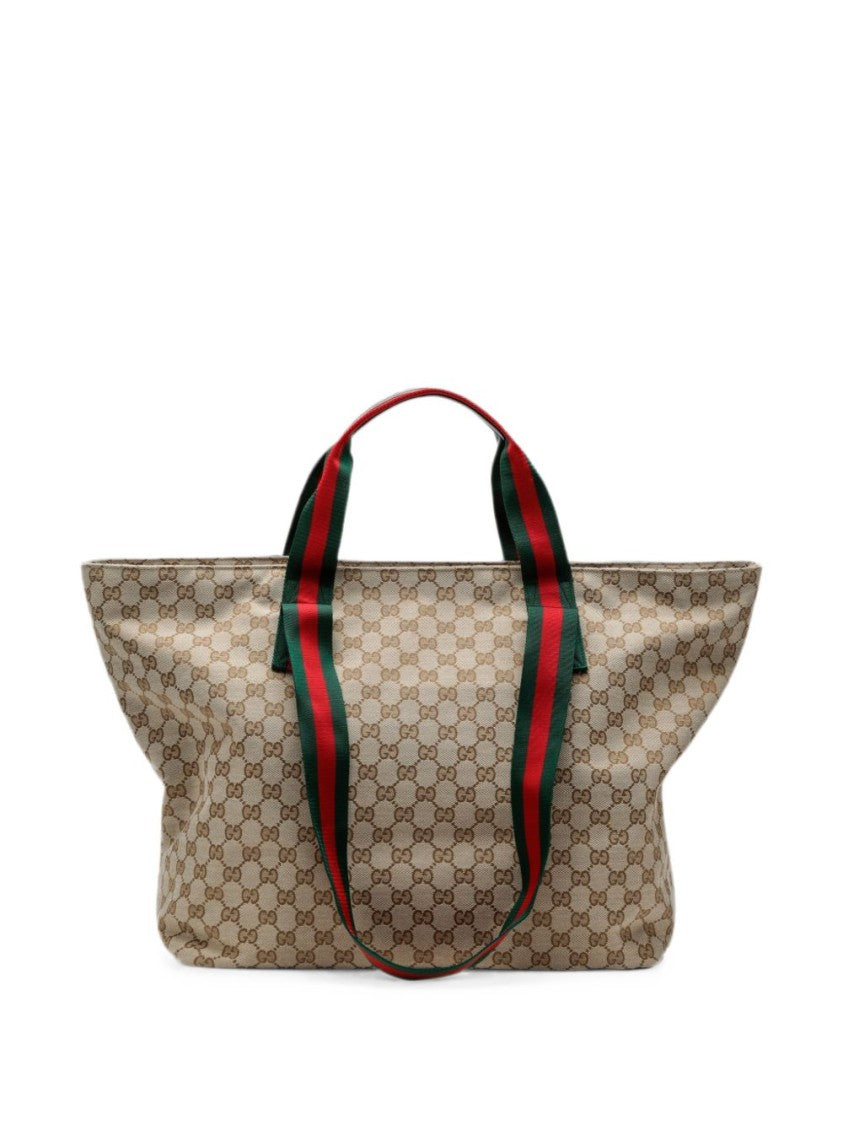 Gucci Beige Spacious Canvas Gg Pattern Tote Bag