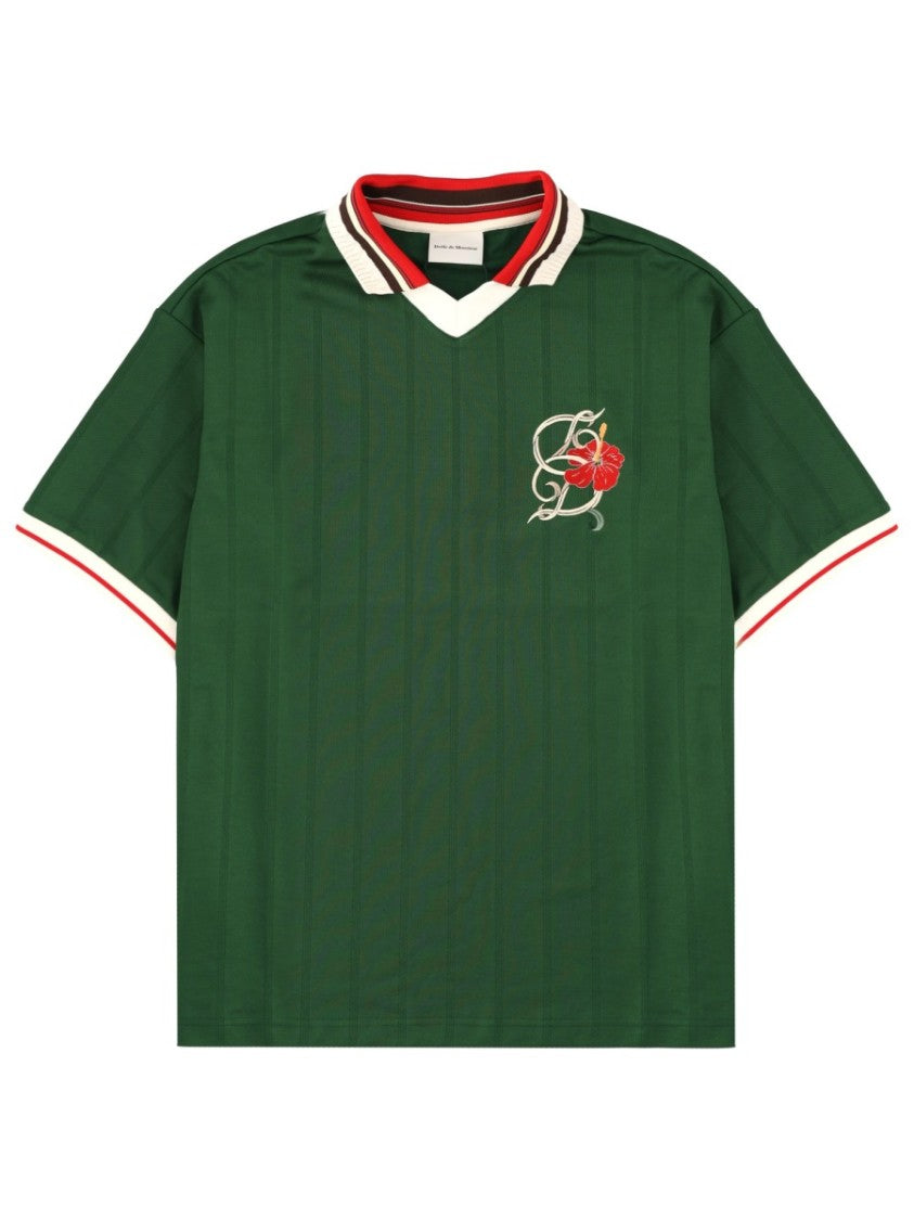 Drôle De Monsieur Green D Hibiscus Polyester-Blend Polo Shirt