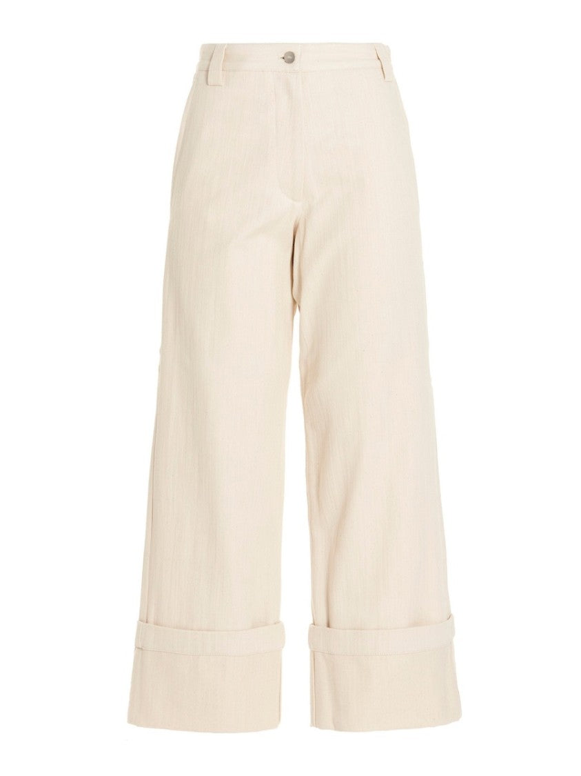 Moncler Genius Cropped Flared Pants With Cuffed Hems