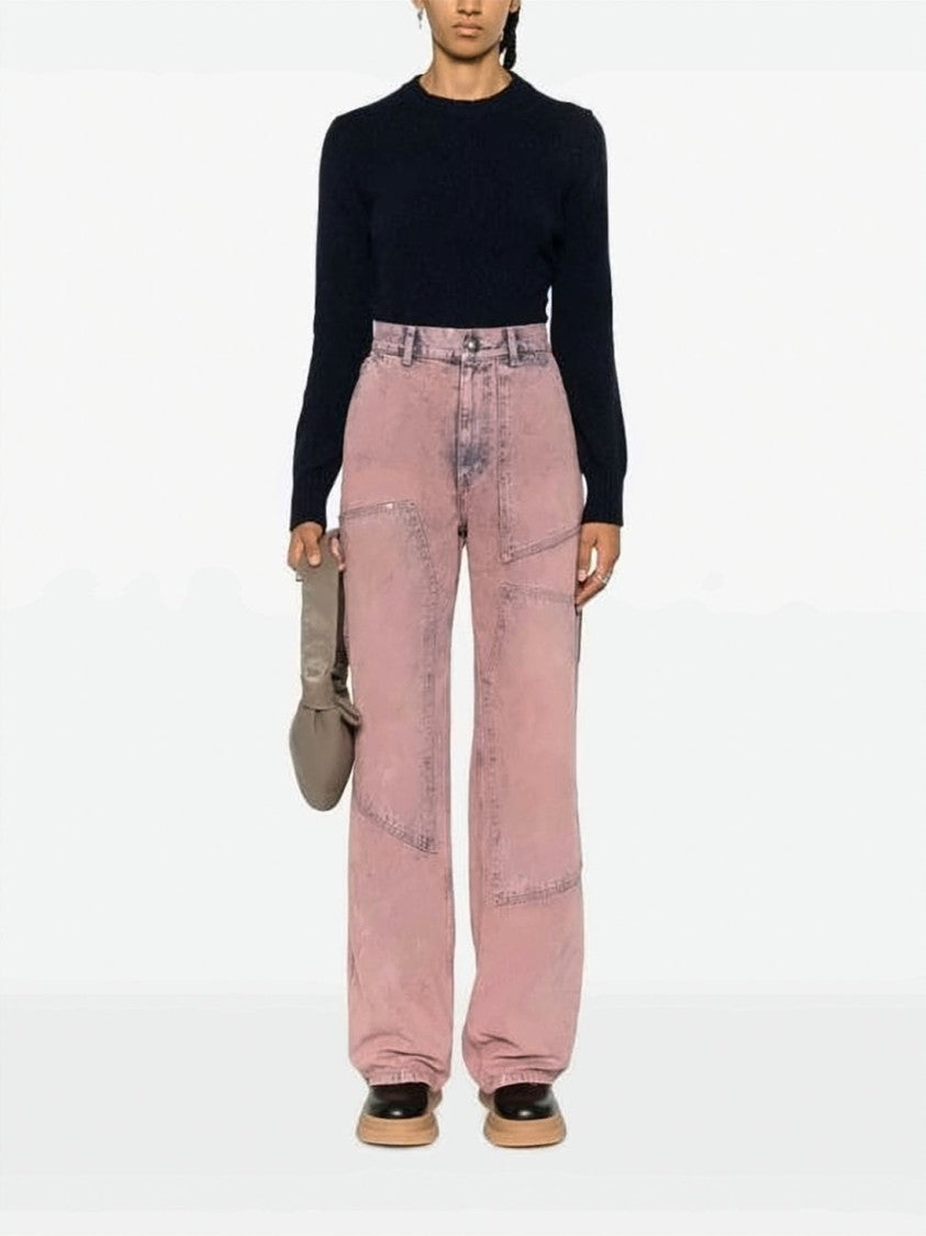 Ami Paris Soft Cashmere Blend Sweater With Ribbed Details