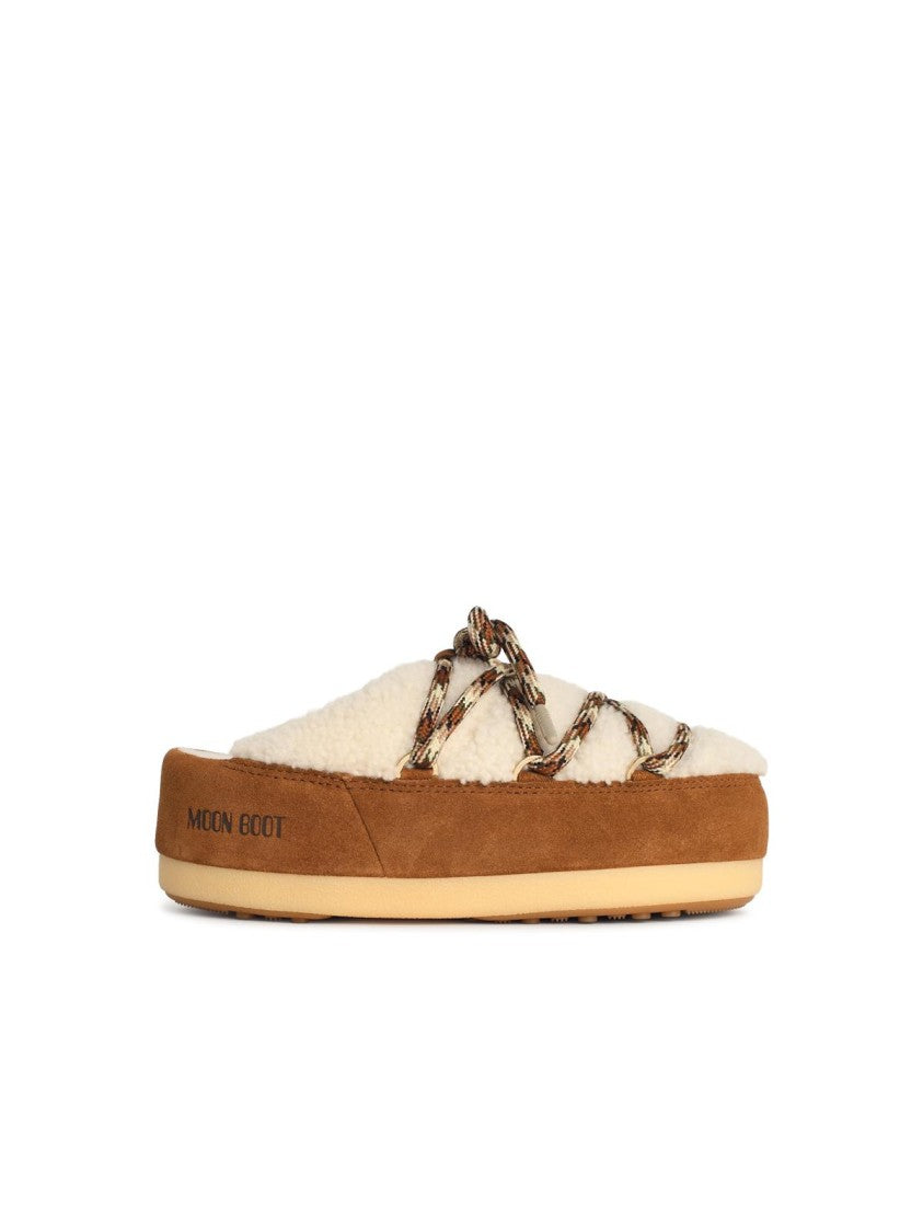 Moon Boot 'Evx' Slippers In Shearling Whisky