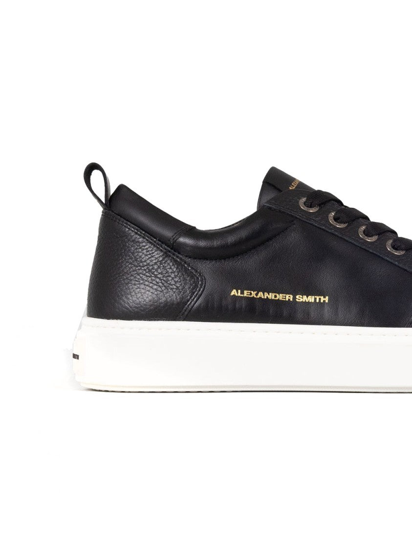 Alexander Smith Black Leather Casual Trainers