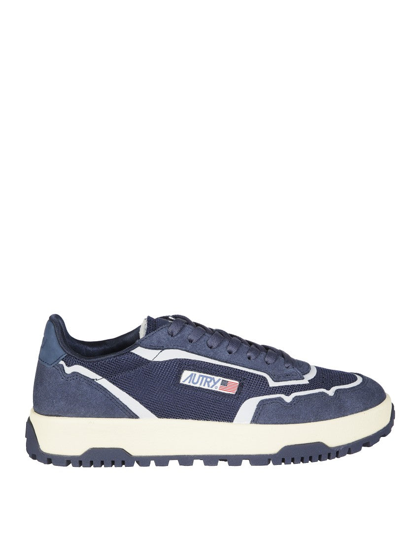 Autry Wildplace Low Navy Blue Suede Mesh Sneakers