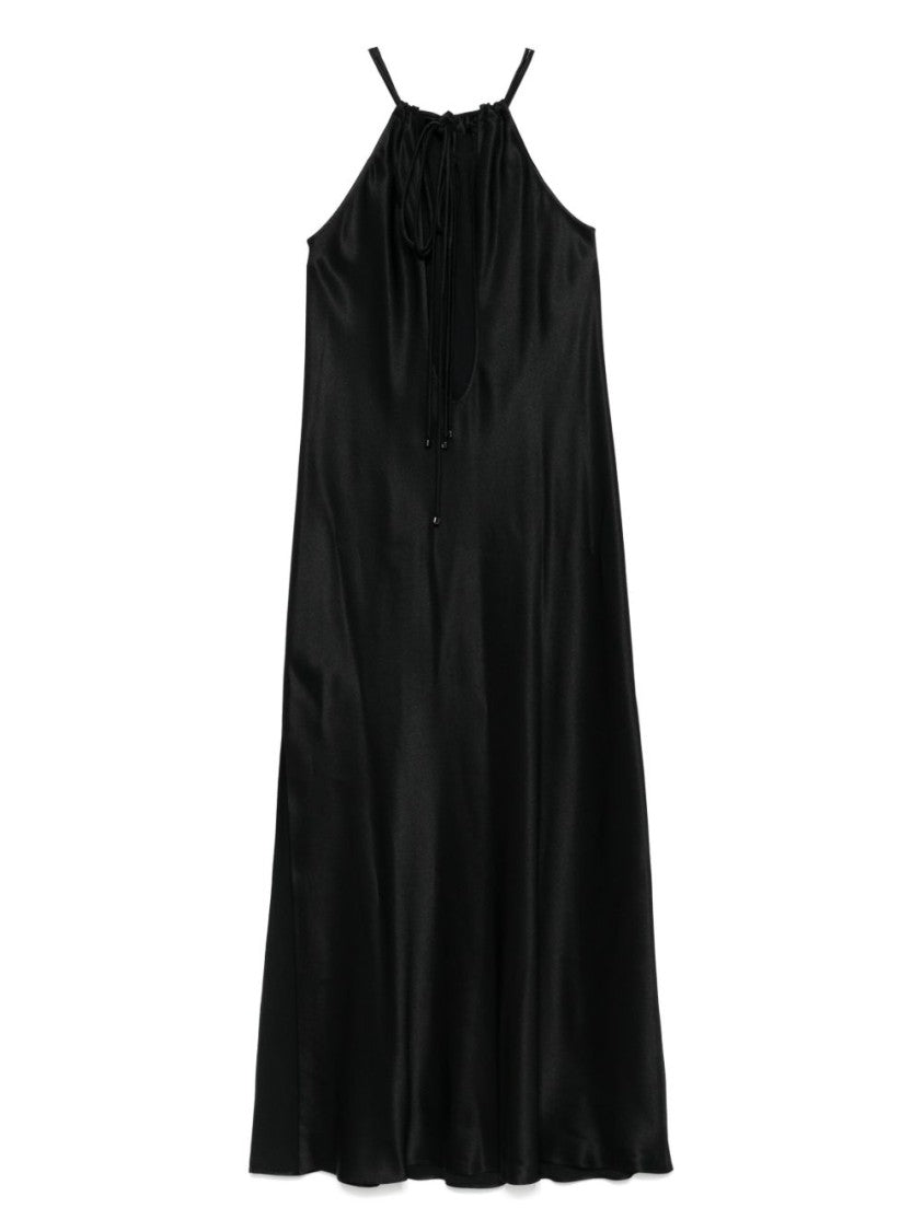 Antonelli Black Halter Maxi Dress With Adjustable Straps