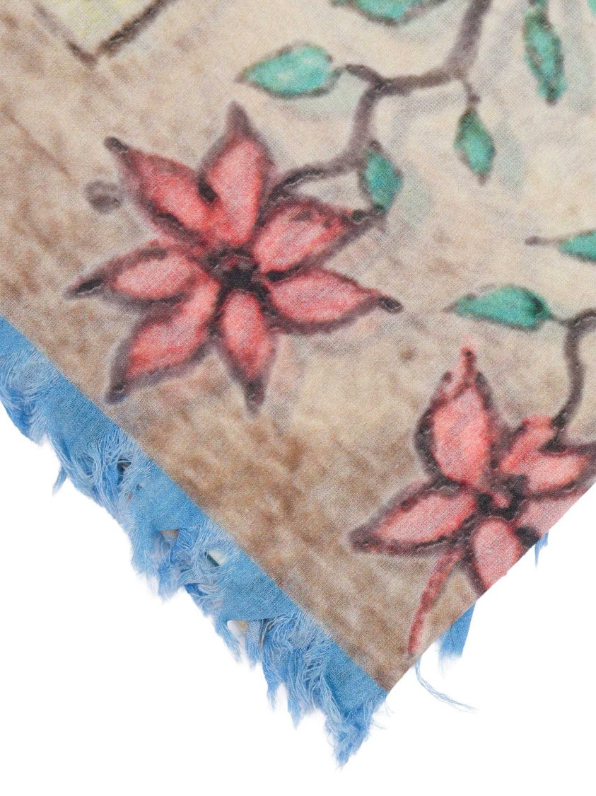 Faliero Sarti Madda Floral Geometric Fringed Scarf