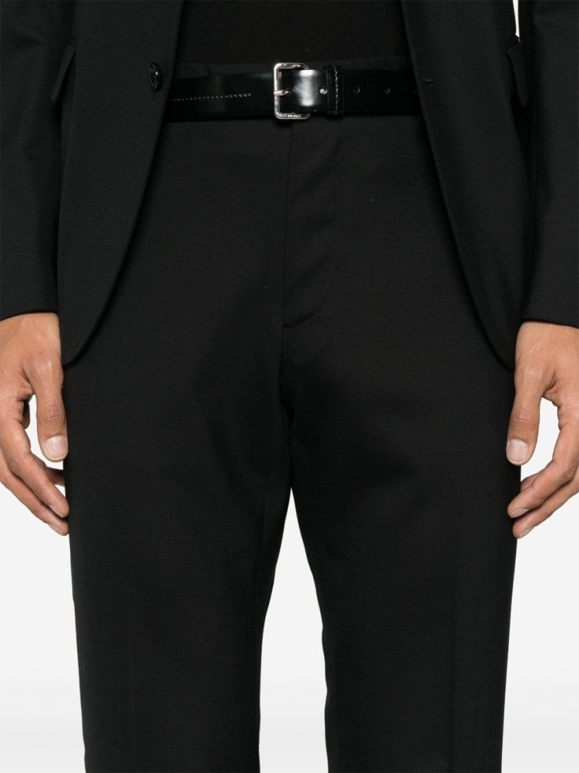 Lardini Tailored Black Suit With Concealed Fastenings
