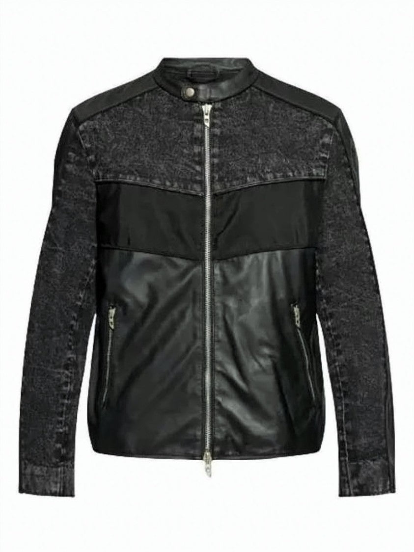 Diesel Lamb Leather Jacket With Modern Silhouette And Zip Closure