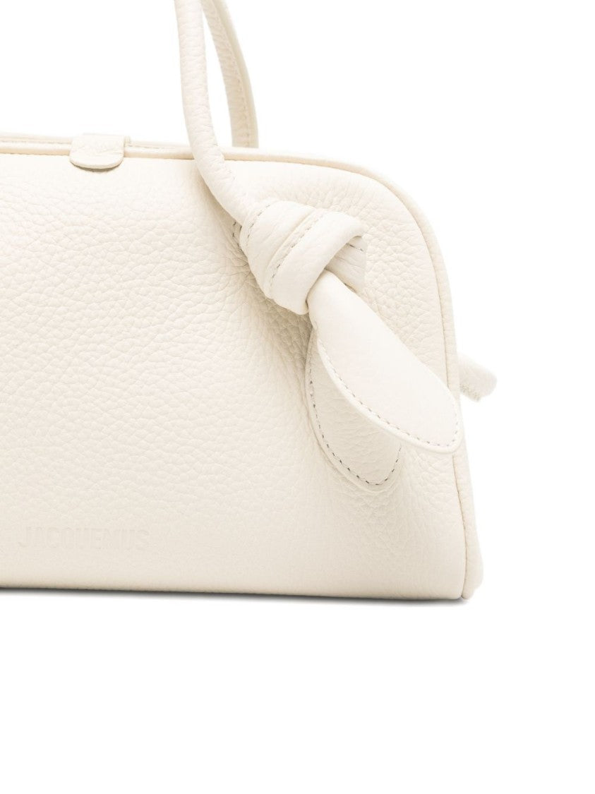 Jacquemus White Knot Detail Top Handle Bag