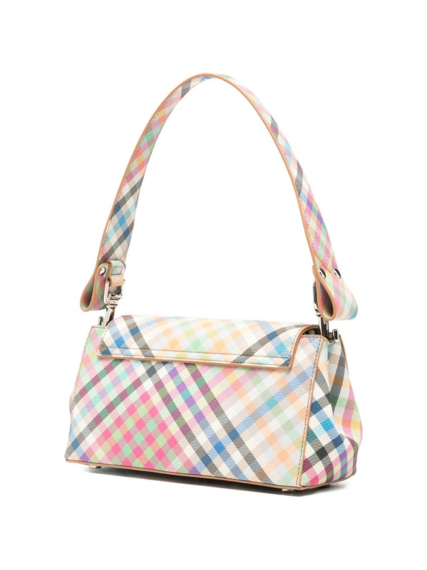 Vivienne Westwood Multicolor Plaid Handbag With Structured Silhouette And Flap Closure