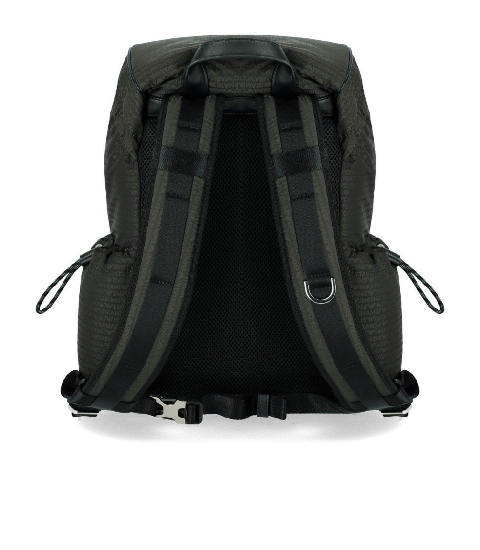 Emporio Armani Monogram Military Green Backpack