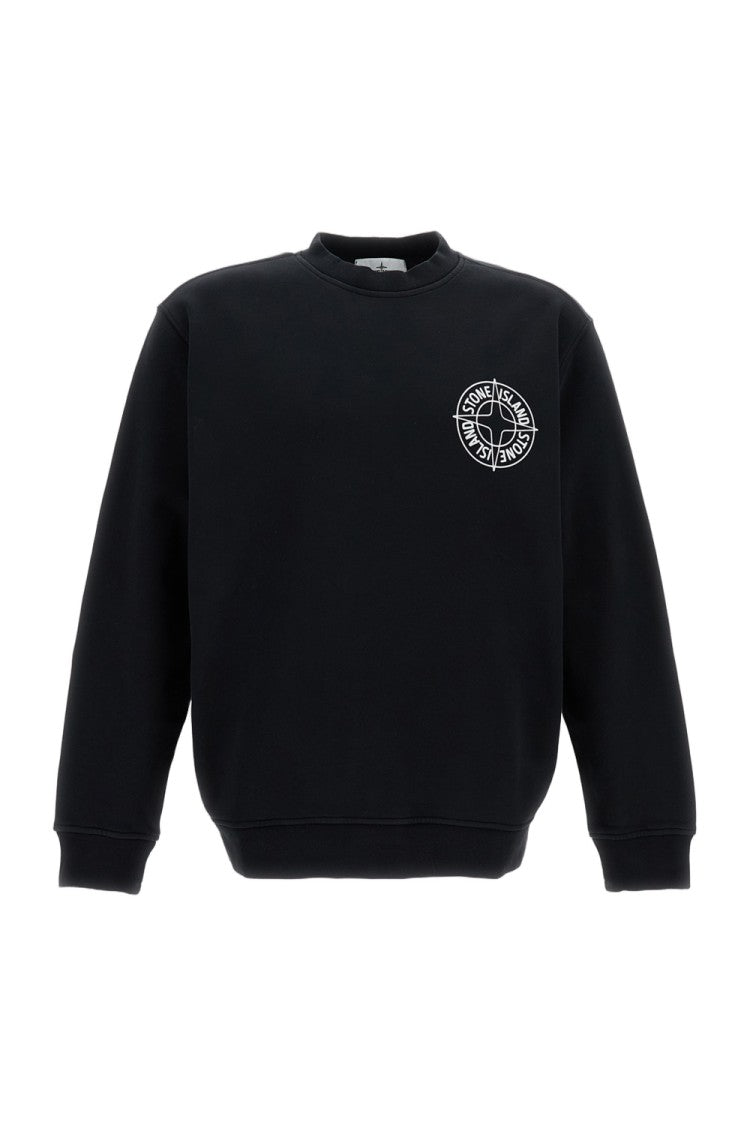 Stone Island Crew Neck Sweatshirt With Logo Badge