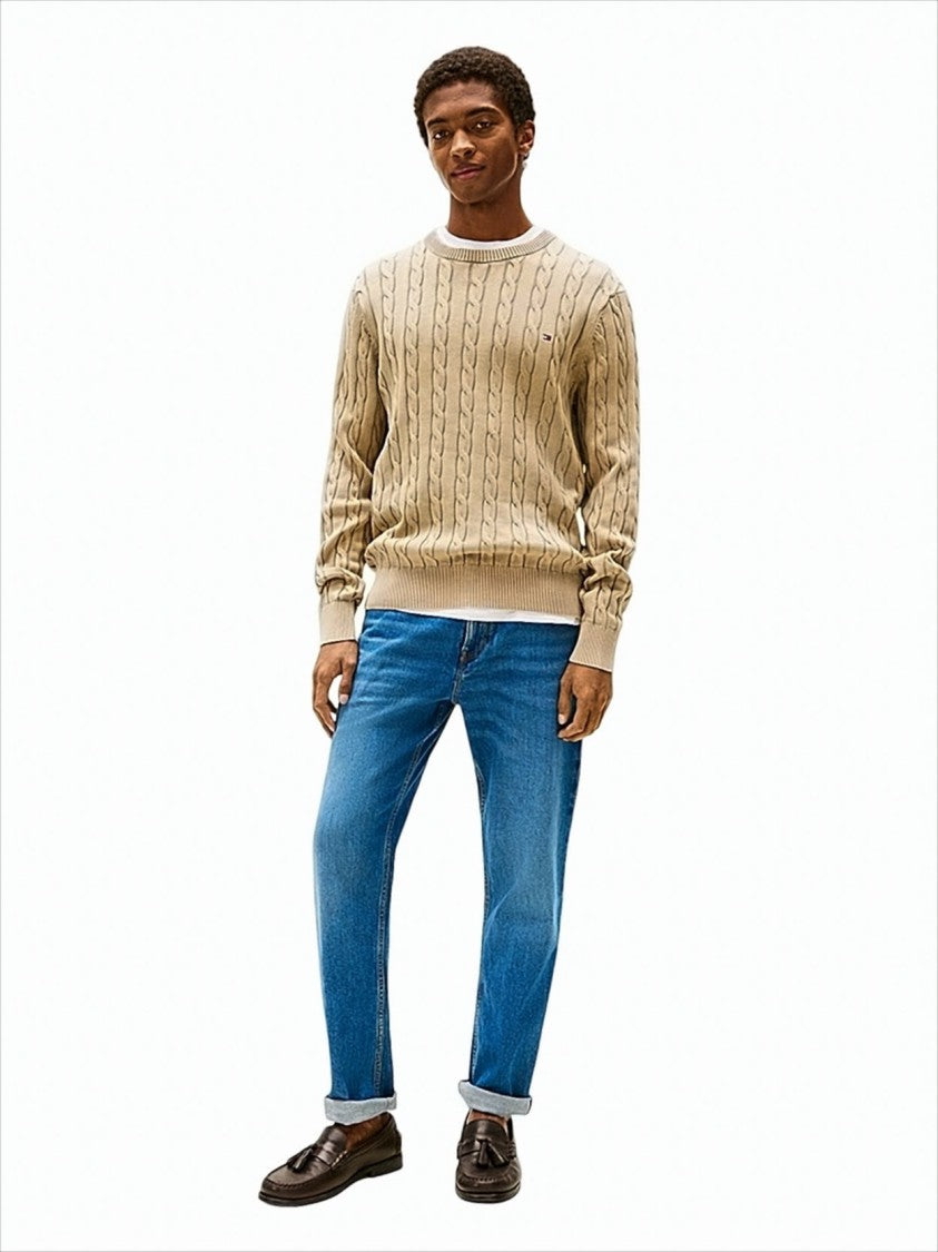 Tommy Hilfiger Vintage Cable-Knit Sweater With Crewneck