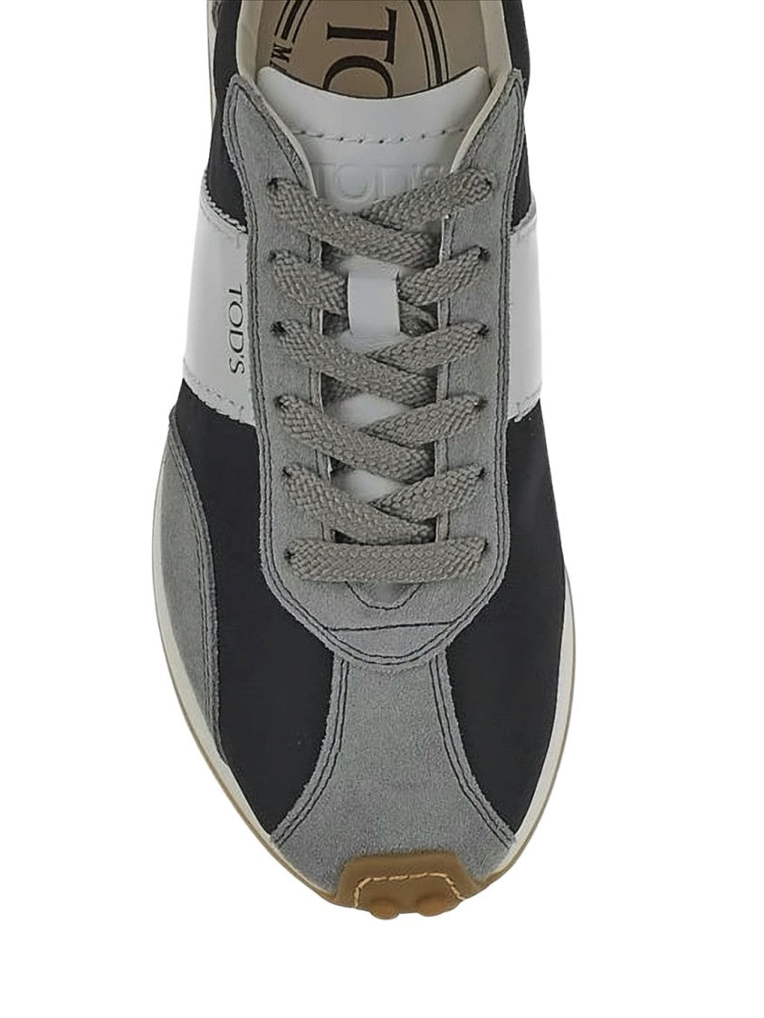 Tod's Grey Fabric And Suede Sneakers