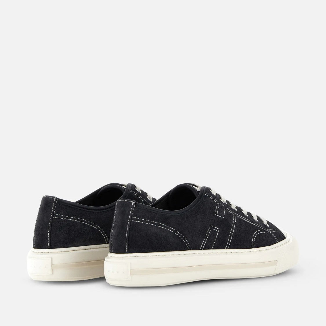 Hogan H691 Allacciato H Cuciture Sneakers In Blue
