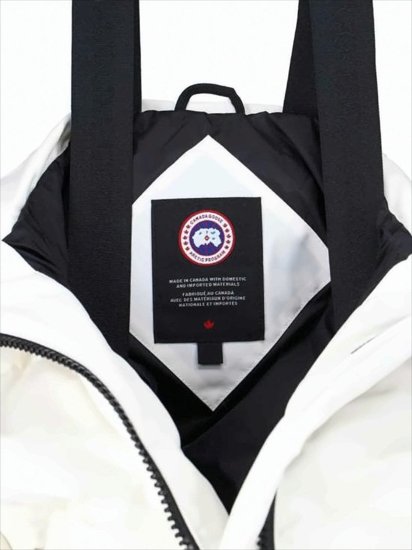 Canada Goose Padded White Down Coat With High Collar