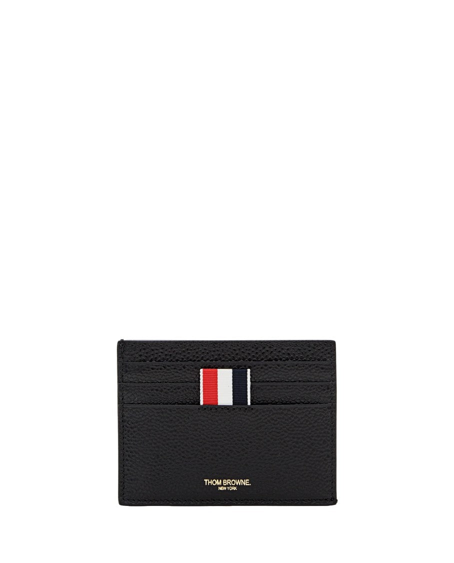 Thom Browne Black Pebble Grain Leather Cardholder