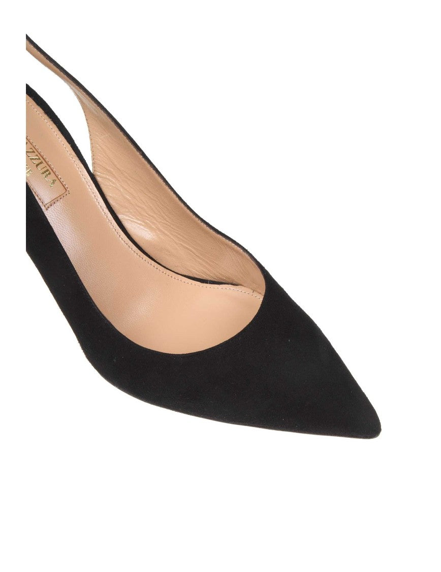 Aquazzura Black Suede Bow Tie 85 Pump