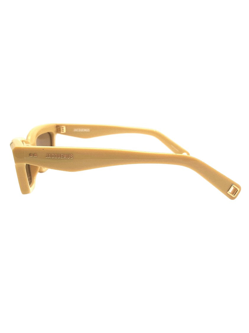 Jacquemus Oversized Acetate Sunglasses With Vibrant Yellow And Orange Finish