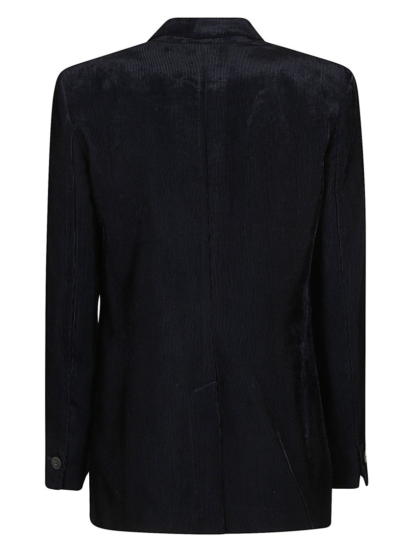 Forte Forte Tailored Black Acetate Jacket With Notched Lapels And Single-Button Closure