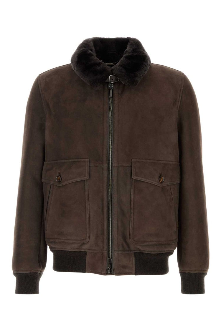 Moorer Dark Brown Suede Fiano Jacket