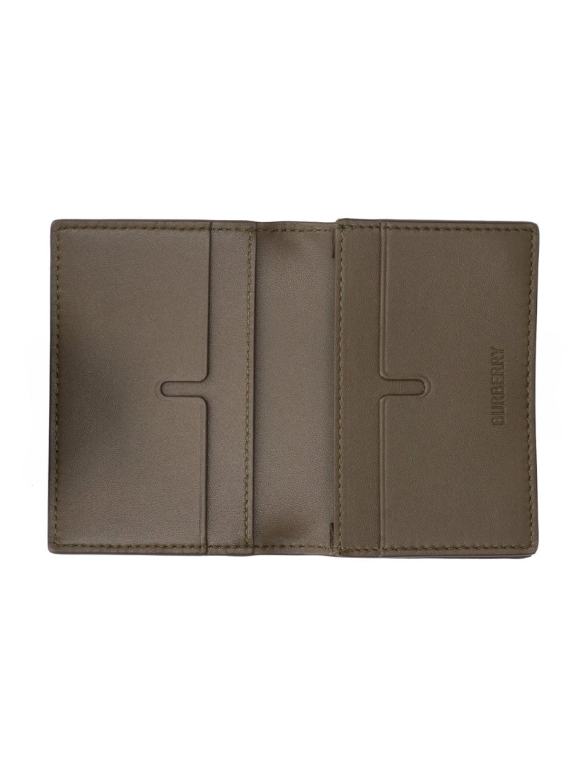Burberry Beige Check Pattern Bifold Wallet