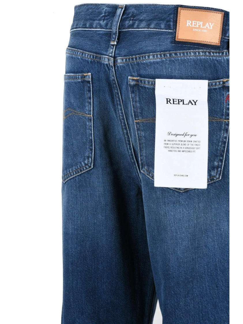 Replay Wide Leg Jeans With Contemporary Design And Fluid Drape