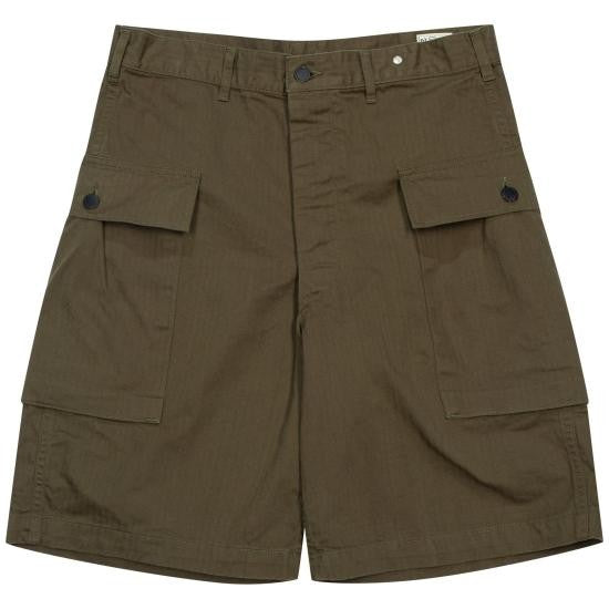 Orslow Cargo-Style Green Shorts With Functional Pockets