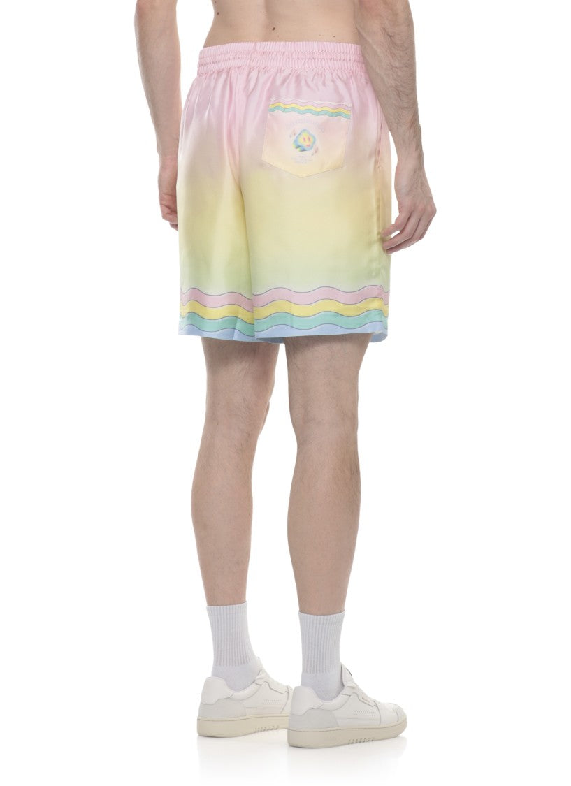 Casablanca Multicolor Dance Silk Bermuda Shorts