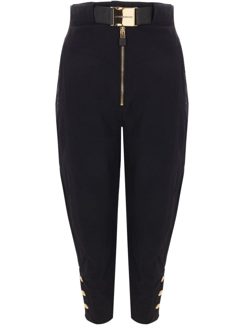 Elisabetta Franchi Tailored Pants With Unique Belt Detail