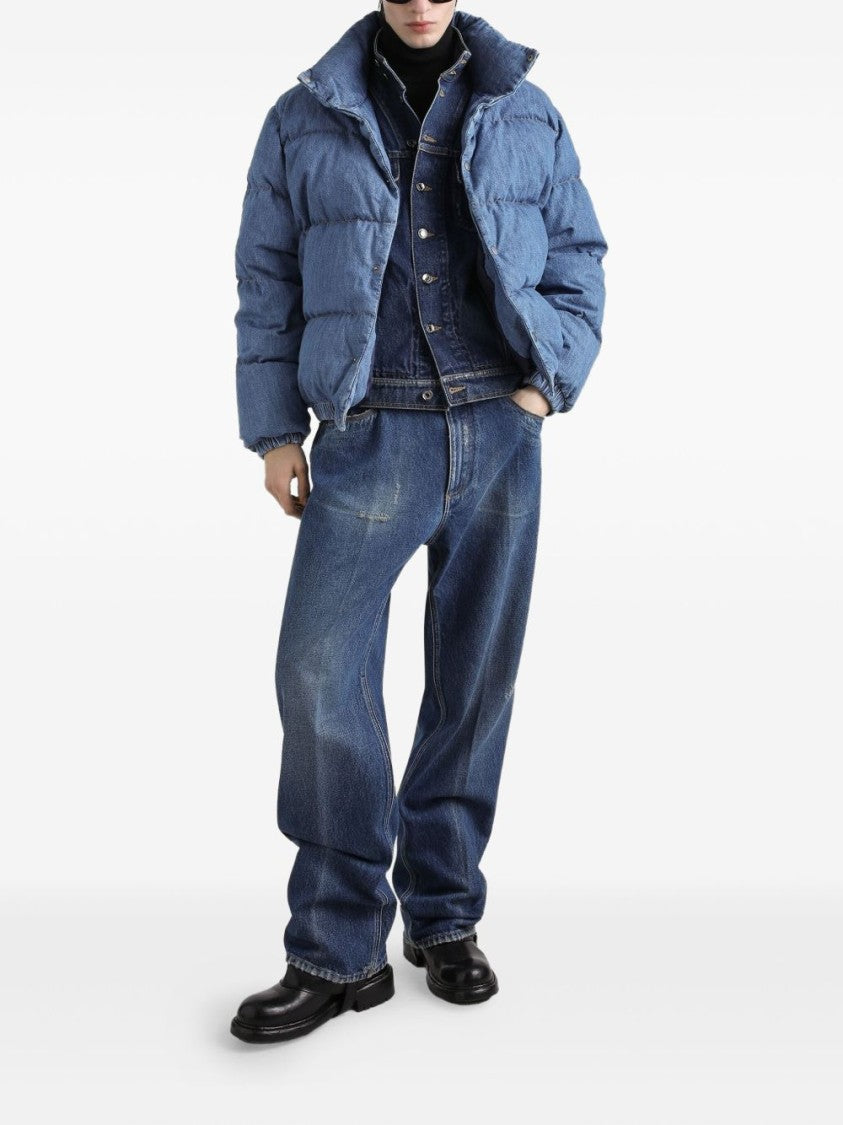 Dolce & Gabbana High-Collar Blue Denim Jacket