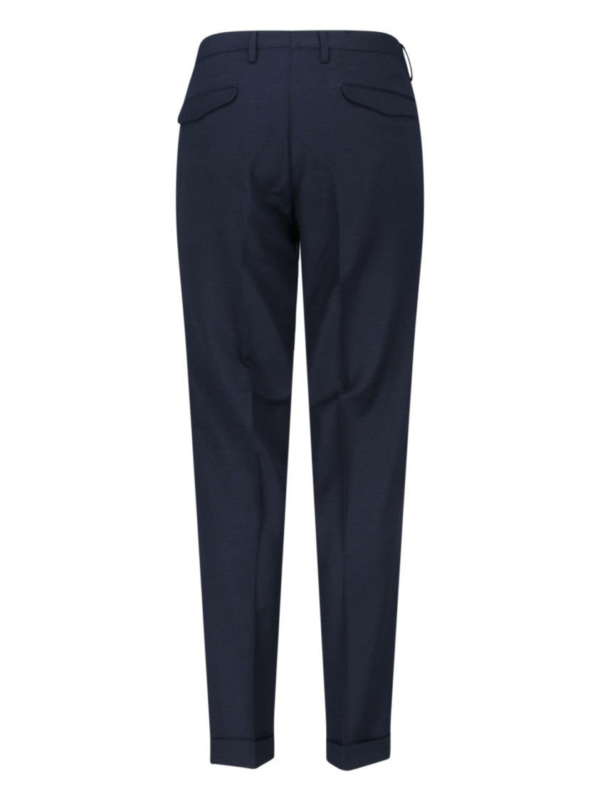 Briglia Navy Virgin Wool Trousers With Tailored Fit