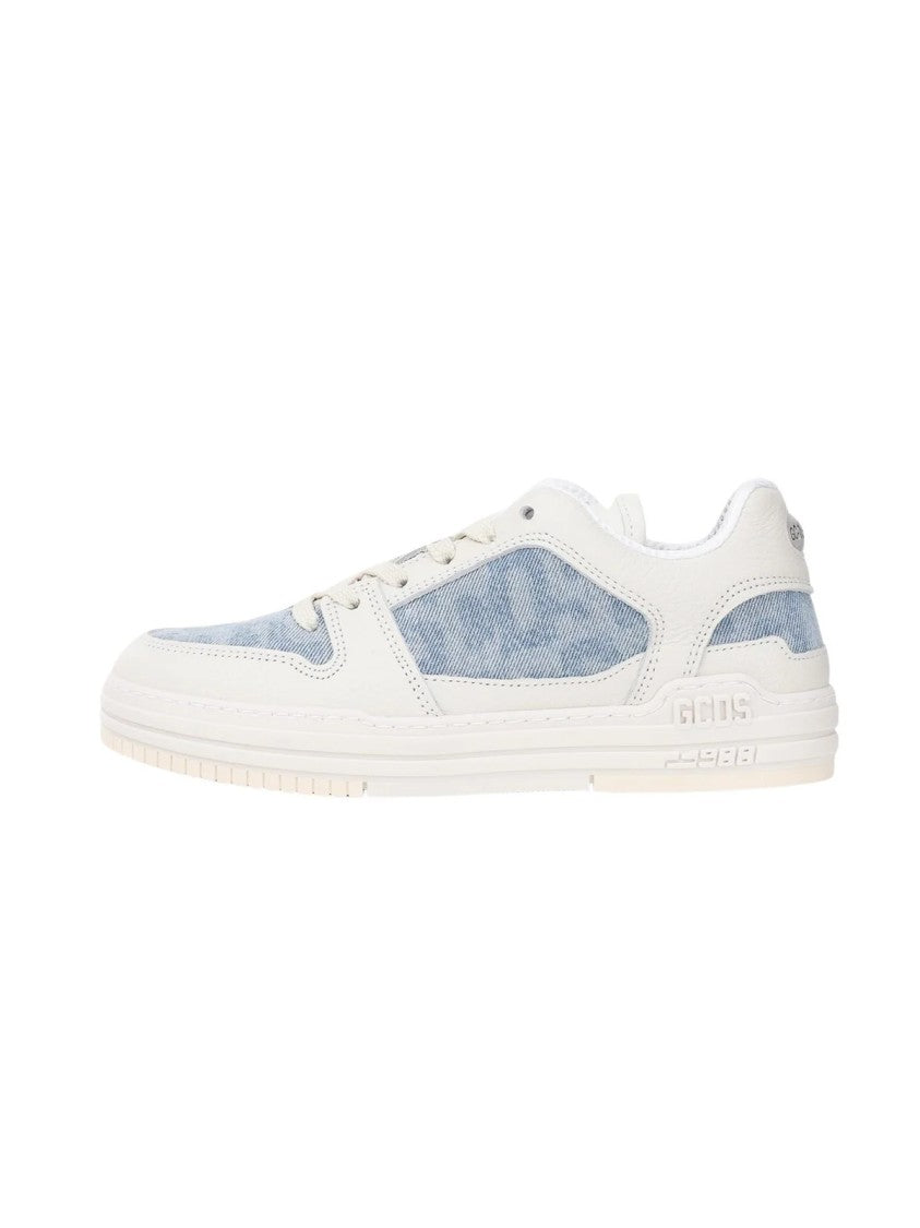 Gcds White Leather-Blend Patchwork Sneakers