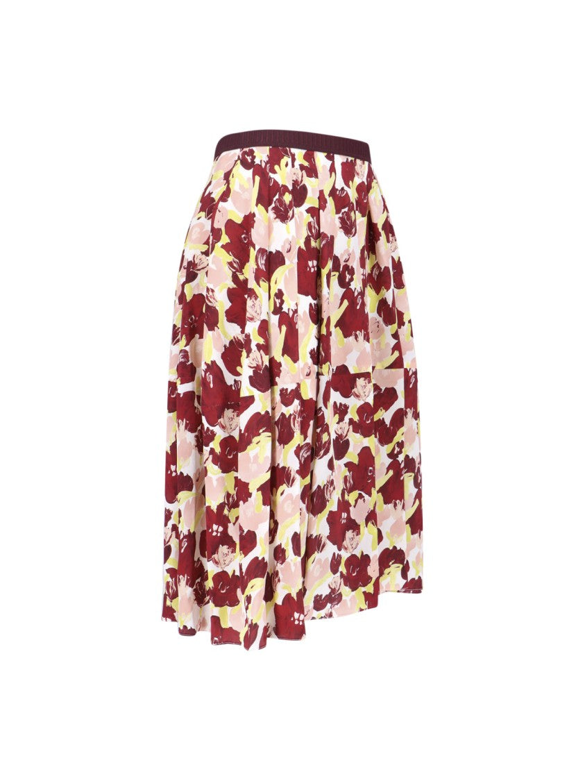 Marni Multicolor Secret Bouquet Silk Skirt