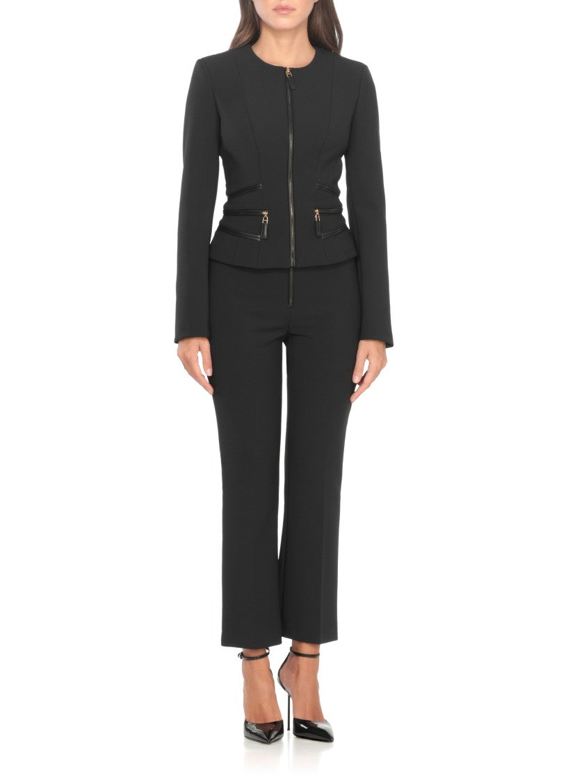 Elisabetta Franchi Fitted Crepe Jacket With Structured Seams