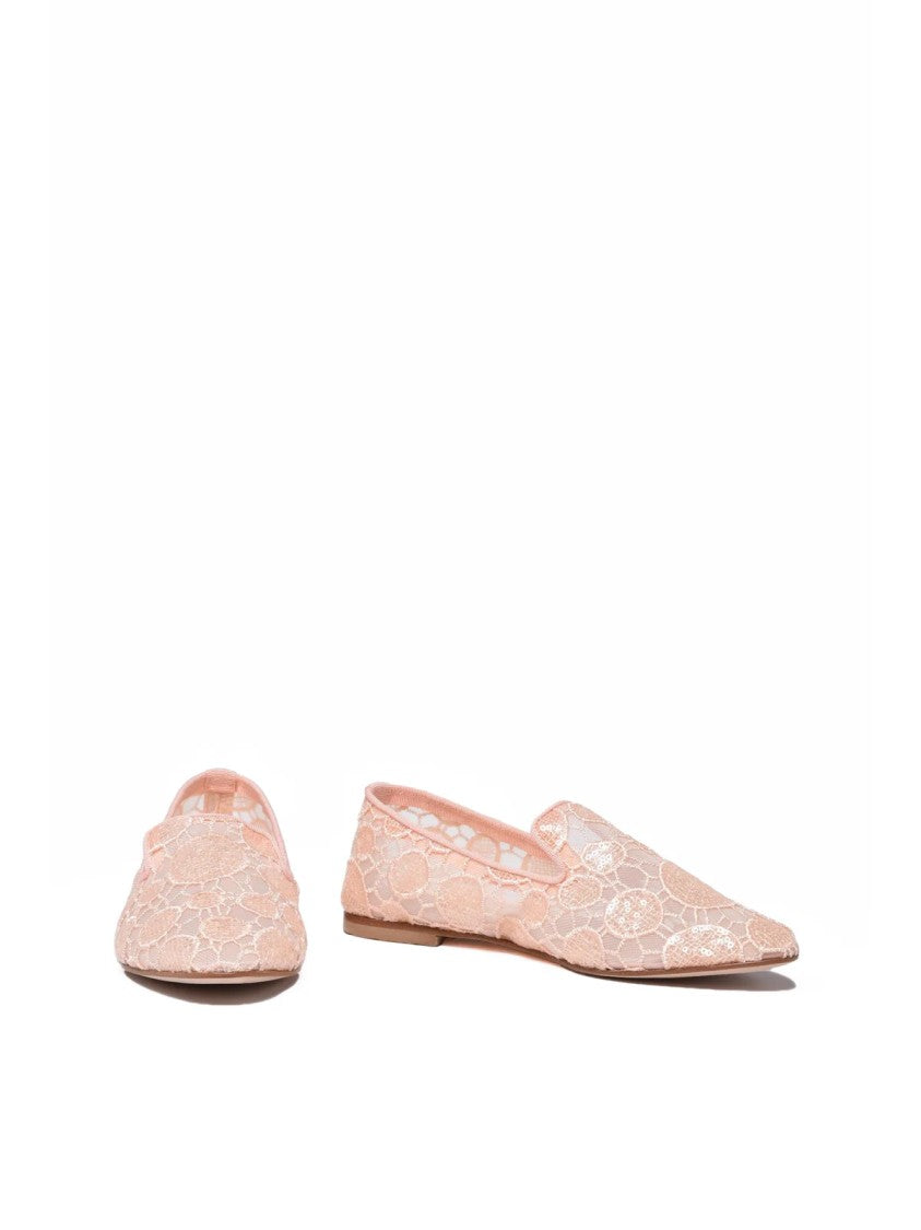 Giancarlo Abbigliamento Pink Sequin Mesh Flats