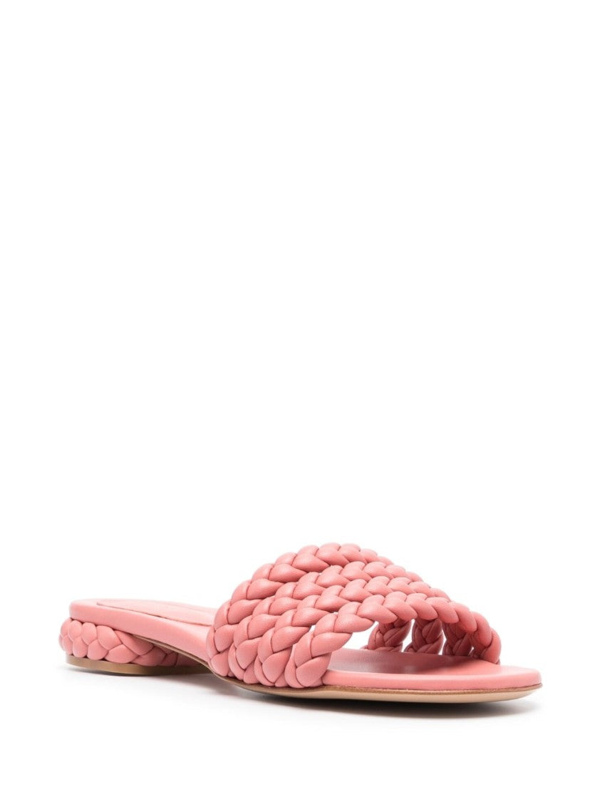 Gianvito Rossi Ischia Nappa Braided Leather Flat Sandals