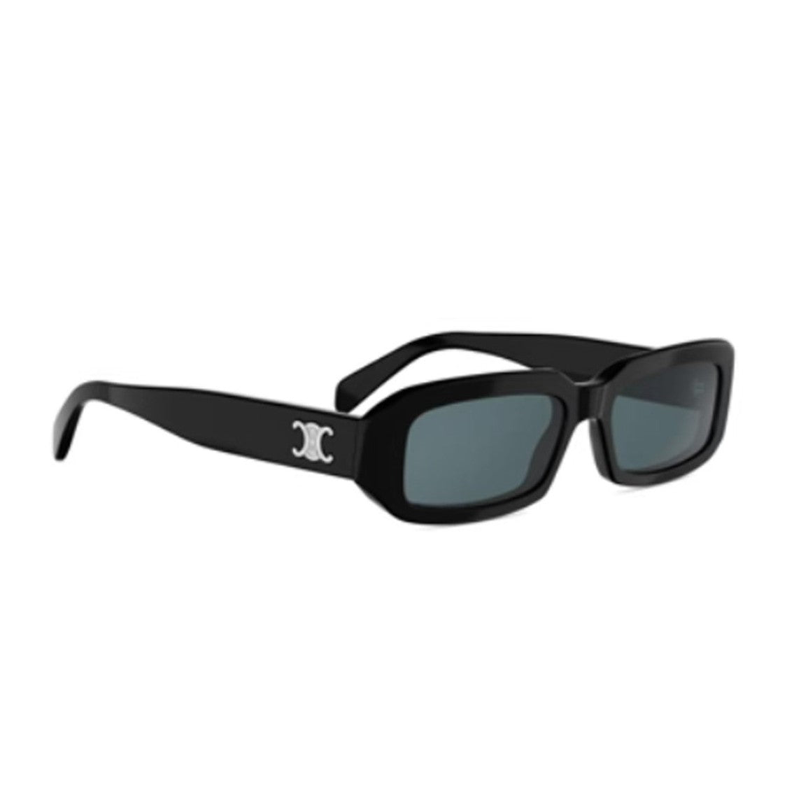 Celine Black Triomphe Acetate Rectangular Sunglasses