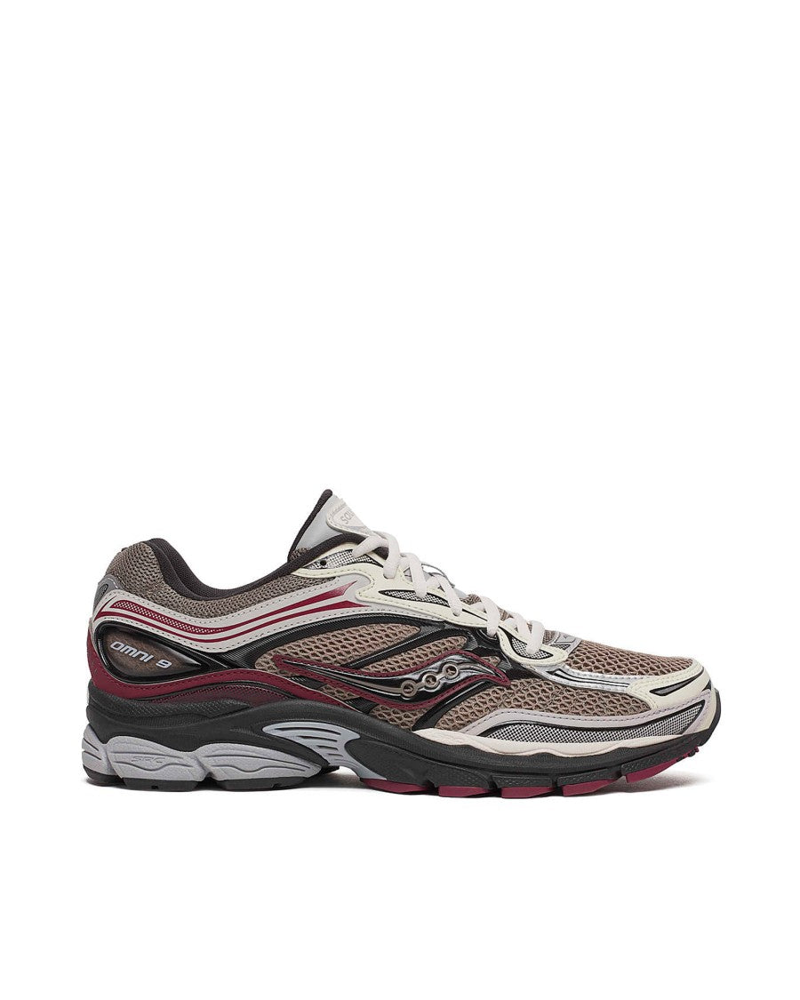 Saucony Progrid Omni 9 Tan/Maroon Sneakers