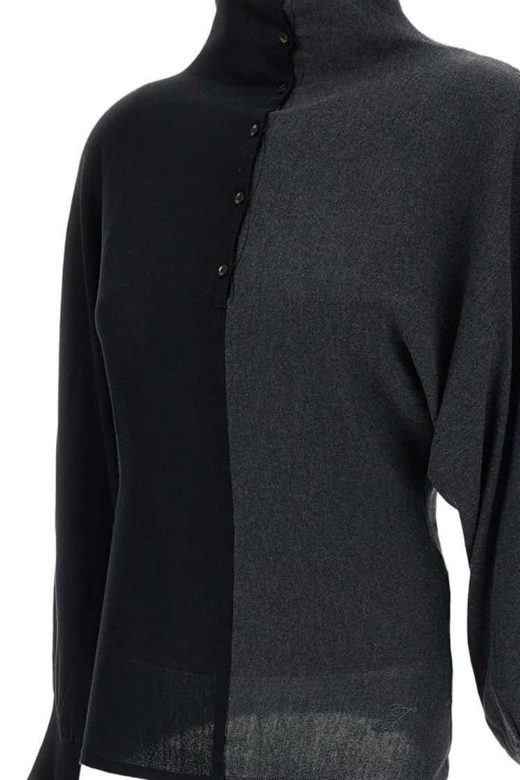 Jacquemus Gray / Black The Diamond Silk-Blend Polo Shirt