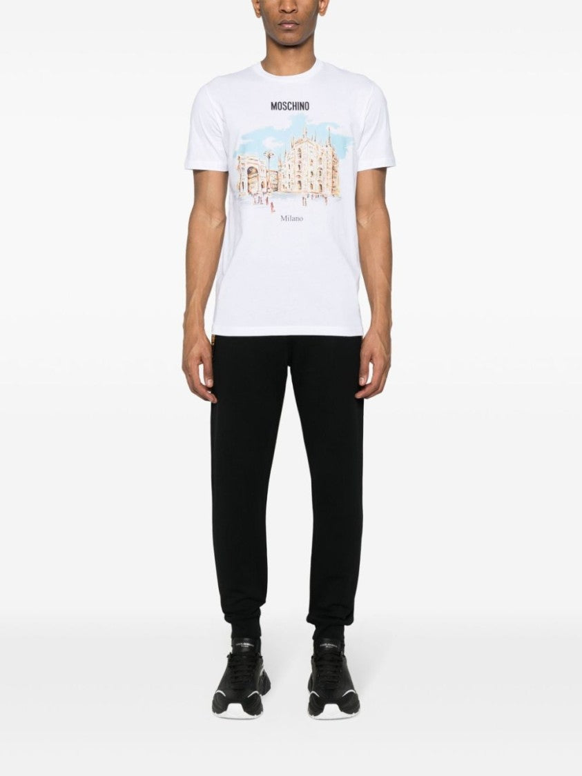 Moschino Black Cotton Jersey Trousers