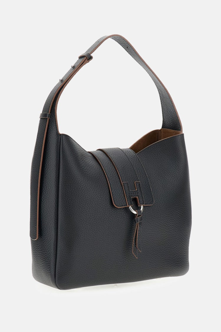 Hogan Premium Hammered Leather Hobo Bag