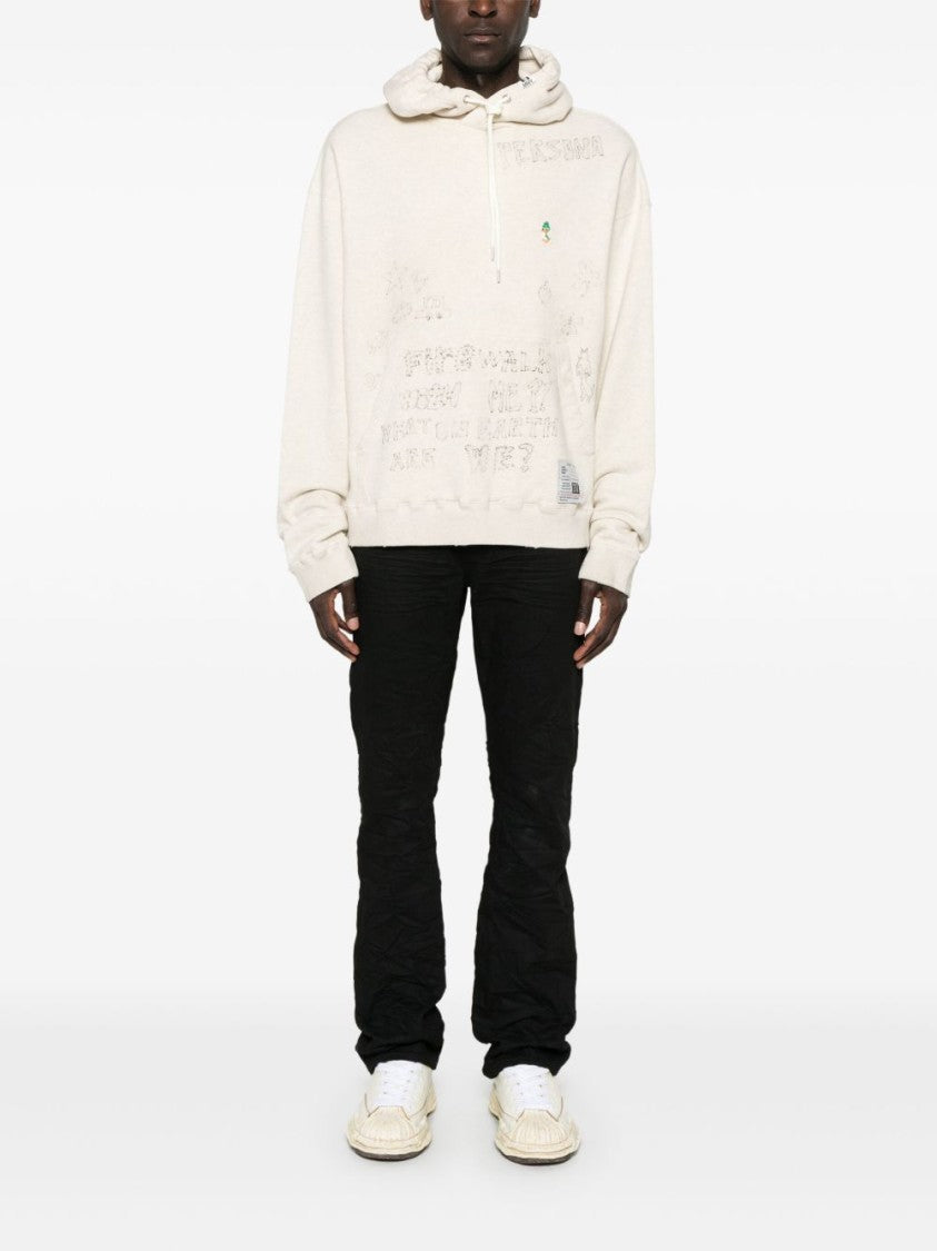 Maison Mihara Yasuhiro Hoodie With Drawstring Hood And Embroidered Detailing