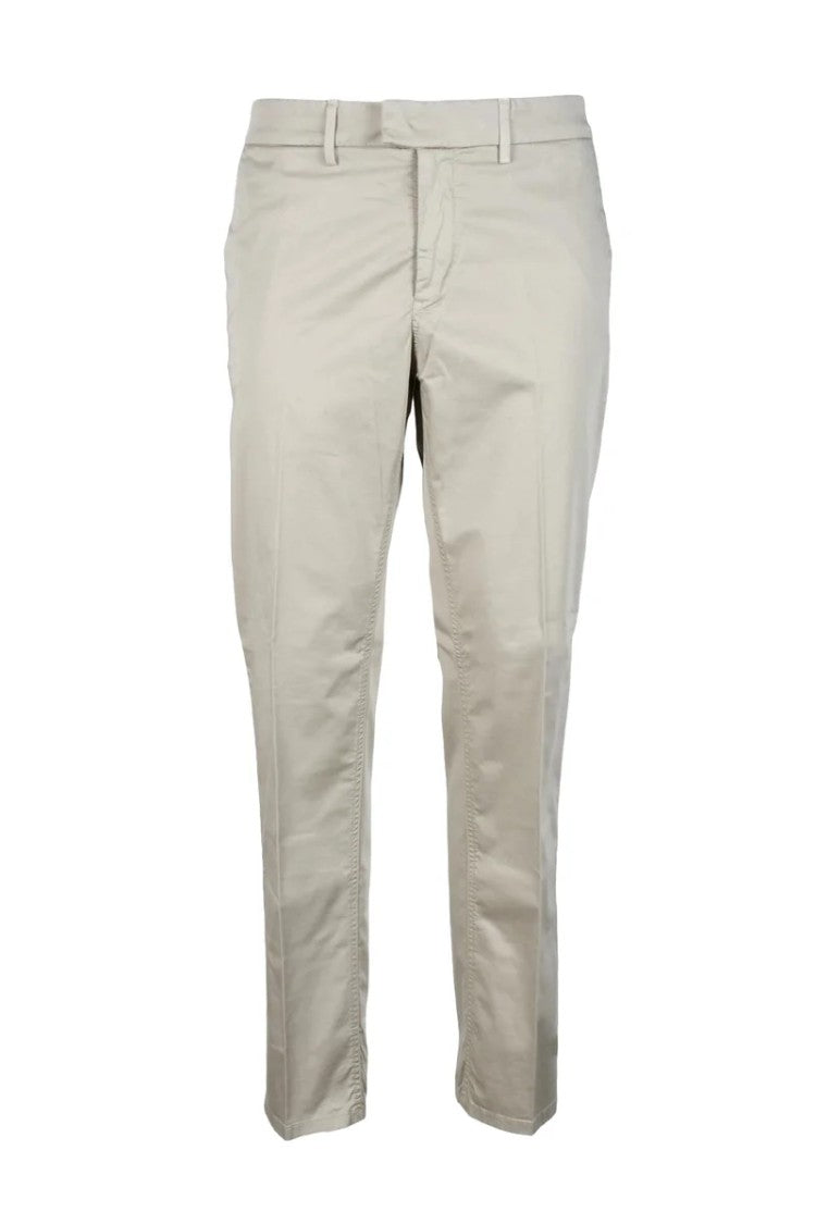 Dondup Slim Fit Beige Cotton Casual Pants