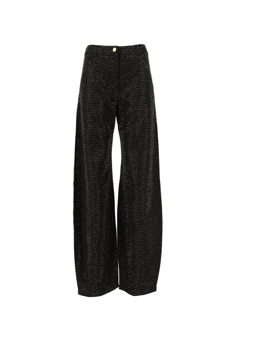 Elisabetta Franchi High-Waisted Dotted Wide-Leg Pants